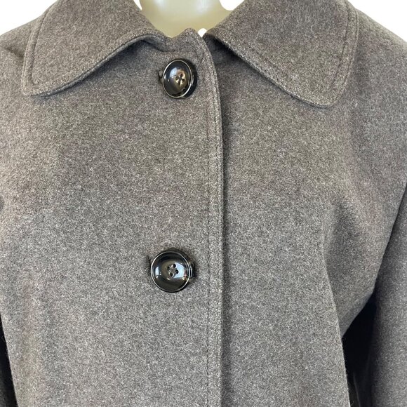 Banana Republic Womens Brown Wool Blend Button-Front Coat Sz XL - Picture 4 of 8